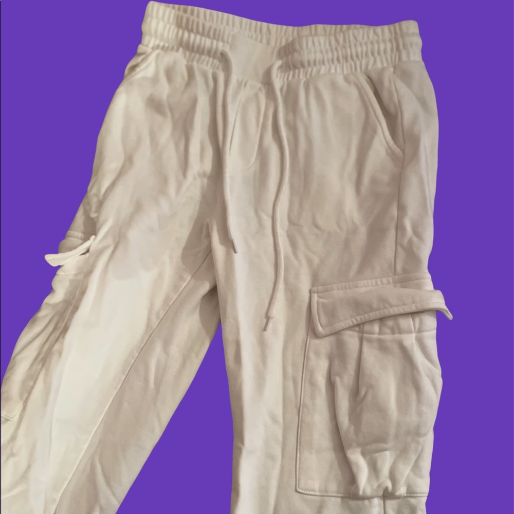 ADIKA WHITE CARGO JOGGERS